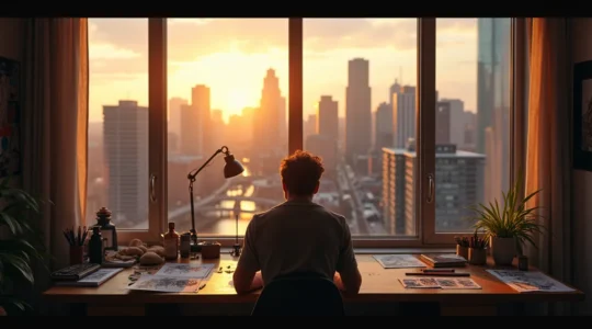 Vue de Montréal transformée en muse créative d'une artiste en plein blocage inspiré