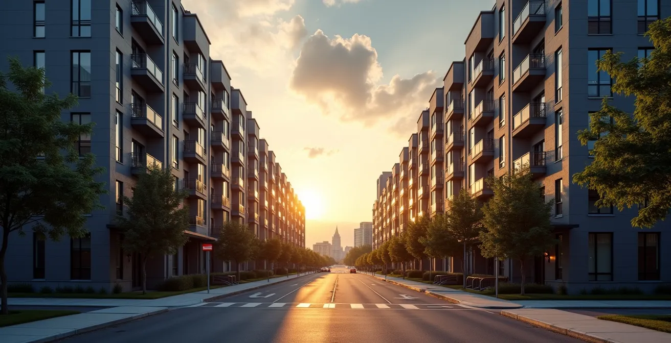 Vue symbolique de la décision entre acheter et louer à Montréal