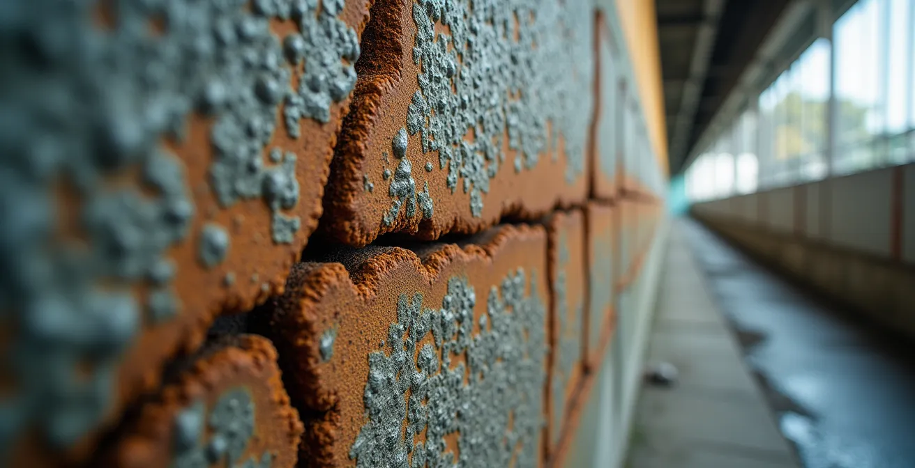 Vue en coupe des infrastructures souterraines montréalaises montrant l'usure