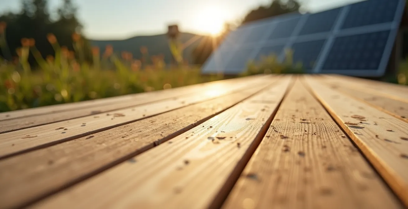 Vue macro de matériaux de construction durables utilisés dans l'architecture verte montréalaise